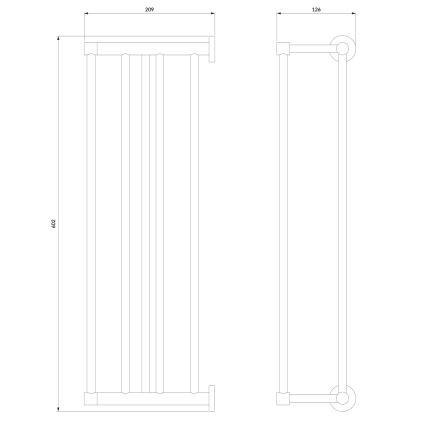 OMNIRES MP60920CR - Επιτοίχια πετσετοθήκη MODERN PROJECT 60 cm γυαλιστερό χρώμιο