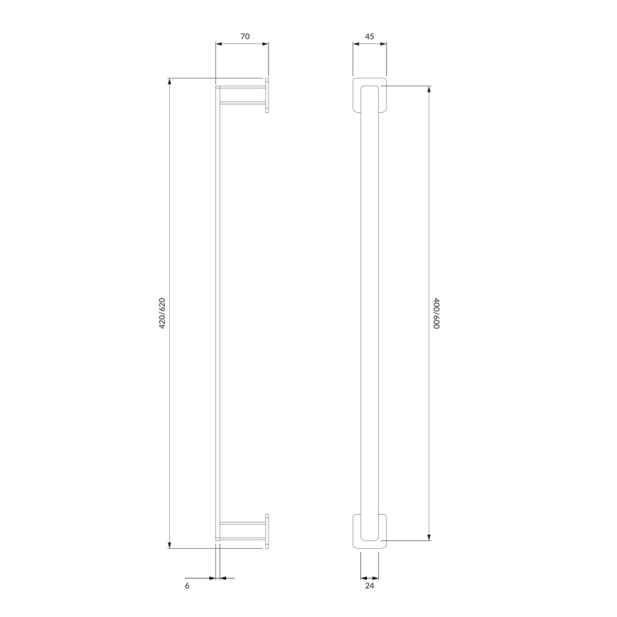 OMNIRES NL80214CR - Επιτοίχια πετσετοθήκη NELSON 42 cm γυαλιστερό χρώμιο
