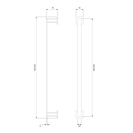 OMNIRES NL80214CR - Επιτοίχια πετσετοθήκη NELSON 42 cm γυαλιστερό χρώμιο