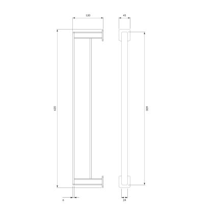 OMNIRES NL80226CR - Επιτοίχια πετσετοθήκη NELSON 62 cm γυαλιστερό χρώμιο