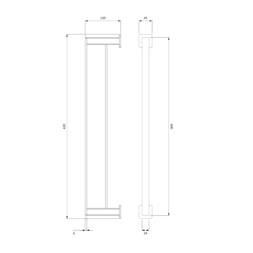 OMNIRES NL80226CR - Επιτοίχια πετσετοθήκη NELSON 62 cm γυαλιστερό χρώμιο