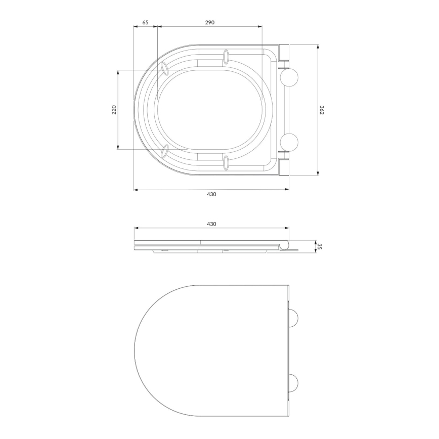 OMNIRES OTTAWADEBP - Καπάκι λεκάνης SoftClose OTTAWA duroplast/γυαλιστερό λευκό