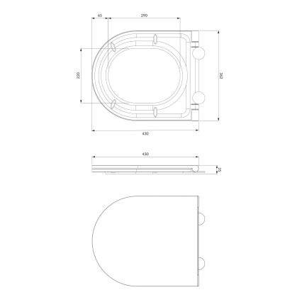 OMNIRES OTTAWADEBP - Καπάκι λεκάνης SoftClose OTTAWA duroplast/γυαλιστερό λευκό