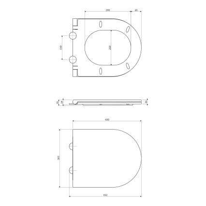 OMNIRES OTTAWASPDEBP - Κάλυμμα λεκάνης SoftClose OTTAWA από duroplast/γυαλιστερό λευκό