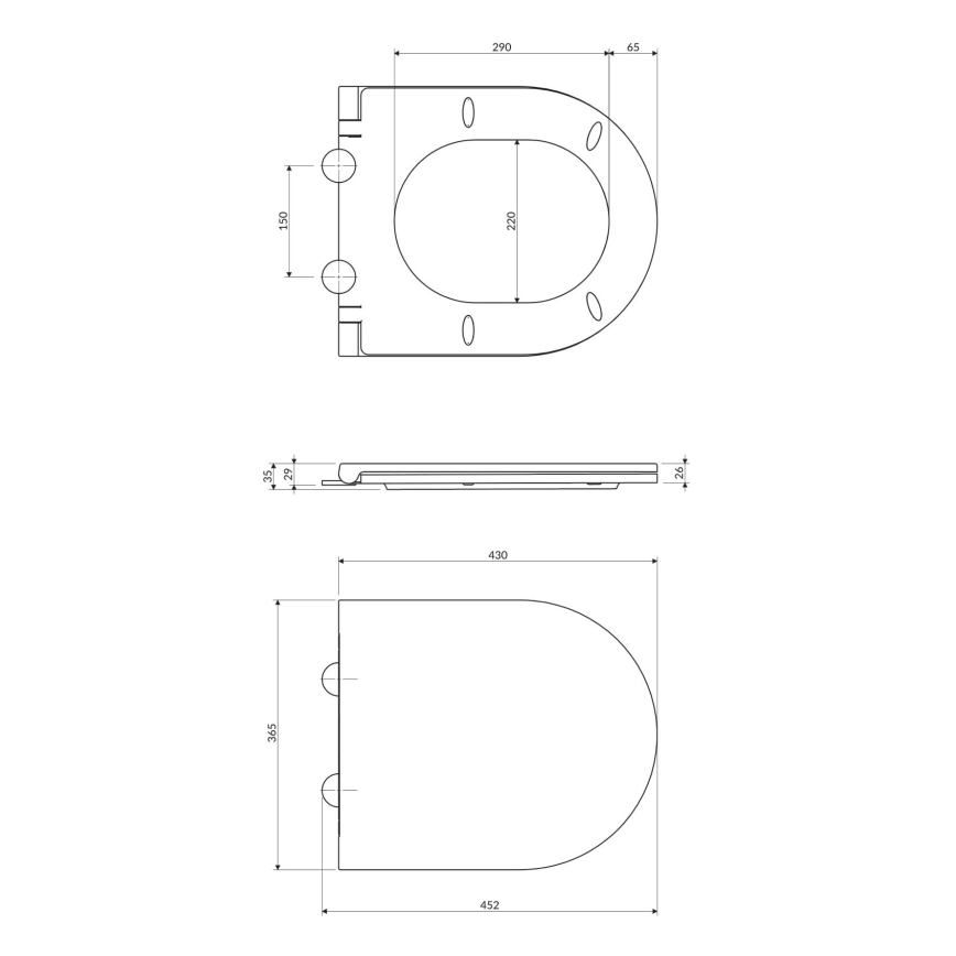 OMNIRES OTTAWASPDEBP - Καπάκι λεκάνης SoftClose OTTAWA duroplast/γυαλιστερό λευκό