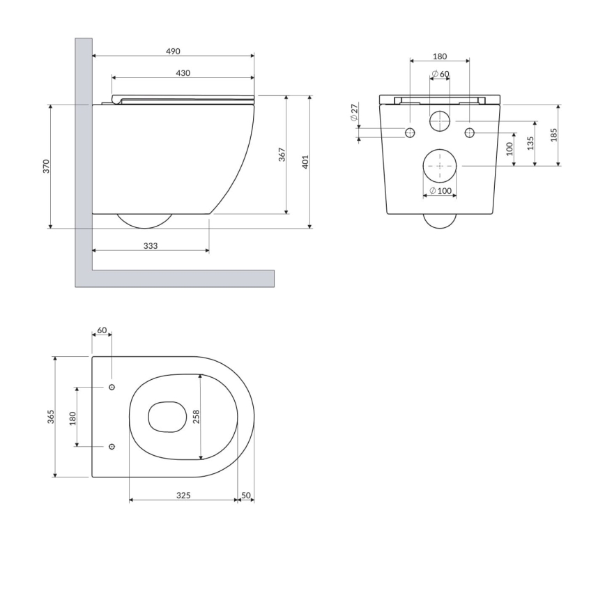 OMNIRES OTTAWASPXMWBM - Κρεμαστή λεκάνη με κάθισμα SoftClose OTTAWA, κεραμική/ματ λευκή