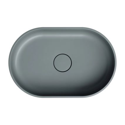 OMNIRES OVOUNAG - Νιπτήρας μπάνιου OVO 55x36 cm δολομίτης/ματ σταχύ γκρι