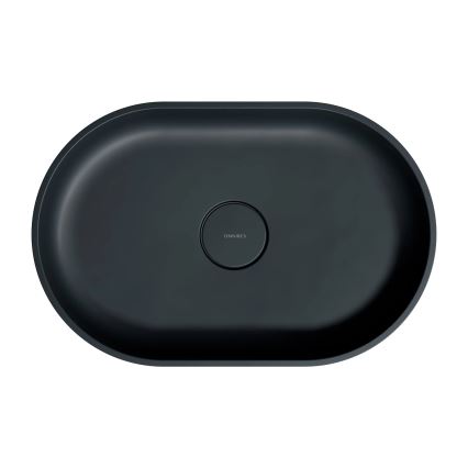 OMNIRES OVOUNBLV - Επιτραπέζιος νιπτήρας OVO 55x36 cm δολομίτης/ματ μαύρη λάβα