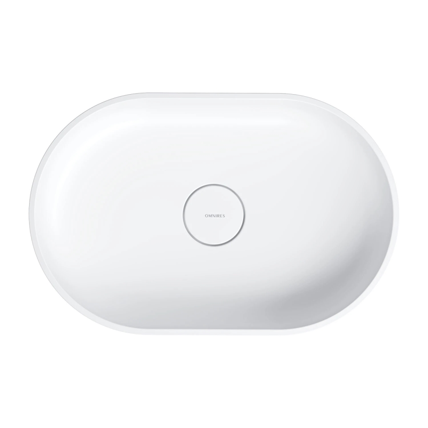 OMNIRES OVOUNBM - Επιτραπέζιος νιπτήρας OVO 55x36 cm από δολομίτη, ματ λευκό