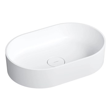 OMNIRES OVOUNBM - Νιπτήρας επιτραπέζιος OVO 55x36 εκ. δολομίτης/ματ λευκό