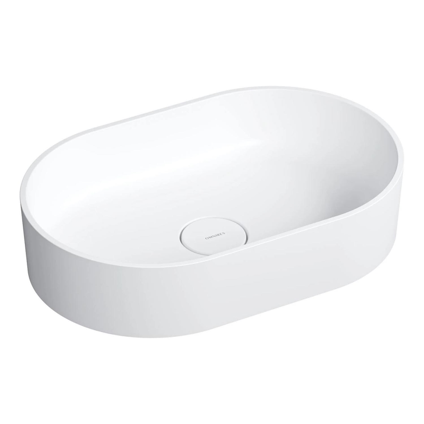 OMNIRES OVOUNBM - Νιπτήρας μπάνιου OVO 55x36 cm δολομίτης/λευκό ματ