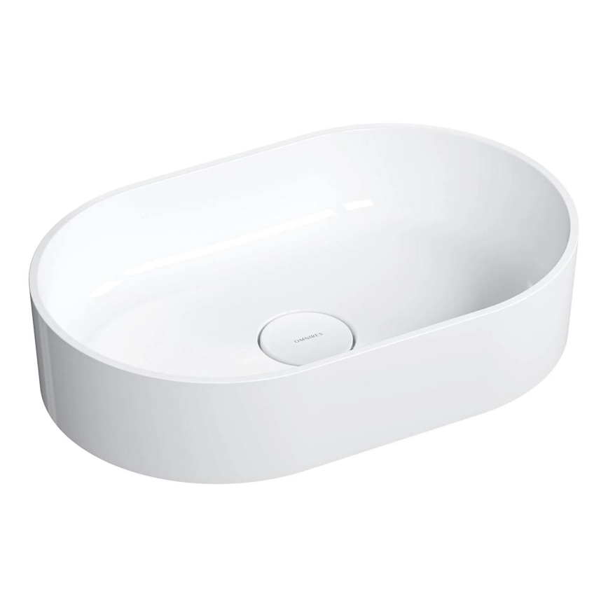 OMNIRES OVOUNBP - Νιπτήρας μπάνιου OVO 55x36 cm δολομίτης/γυαλιστερό λευκό