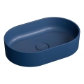 OMNIRES OVOUNMB - Επιτραπέζιος νιπτήρας OVO 55x36 cm δολομίτης/ματ μεσονυχτίου μπλε