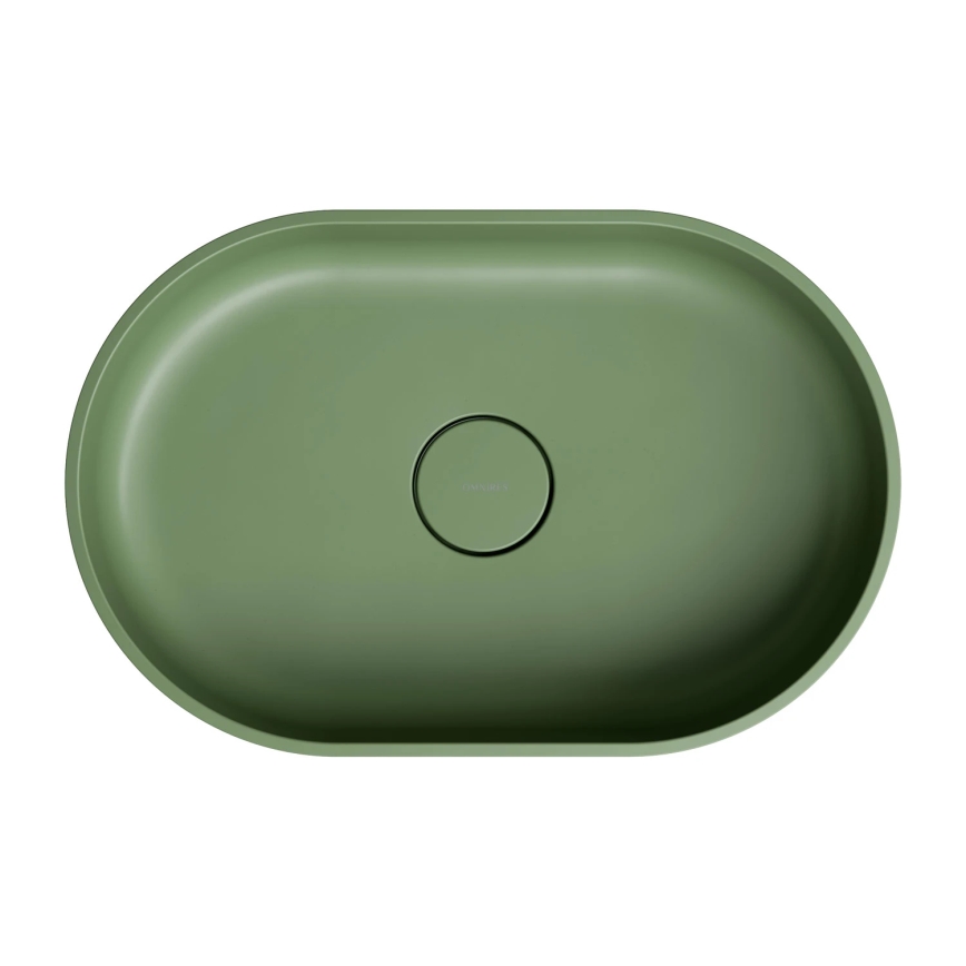OMNIRES OVOUNOL - Νιπτήρας για πάγκο OVO 55x36 cm δολόμιτης/ματ ελιάς
