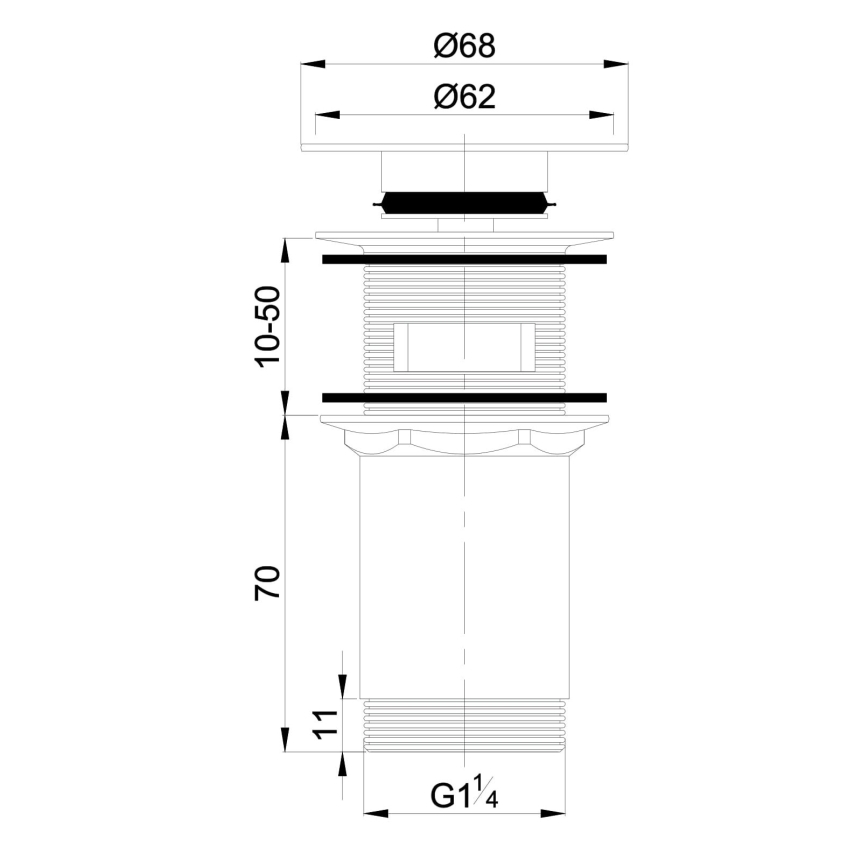 OMNIRES P706CR - Βαλβίδα νιπτήρος CLICK-CLACK διάμετρος 6,8 cm γυαλιστερό χρώμιο