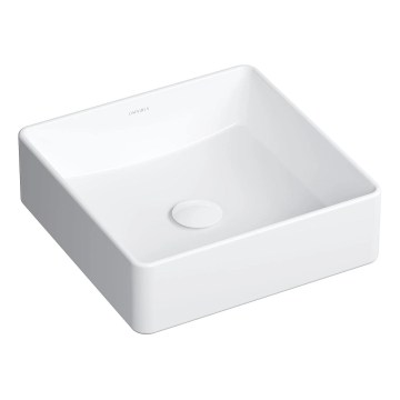 OMNIRES PASADENA360BP - Επιτραπέζιος νιπτήρας PASADENA 36x36 cm, κεραμικός, γυαλιστερό λευκό