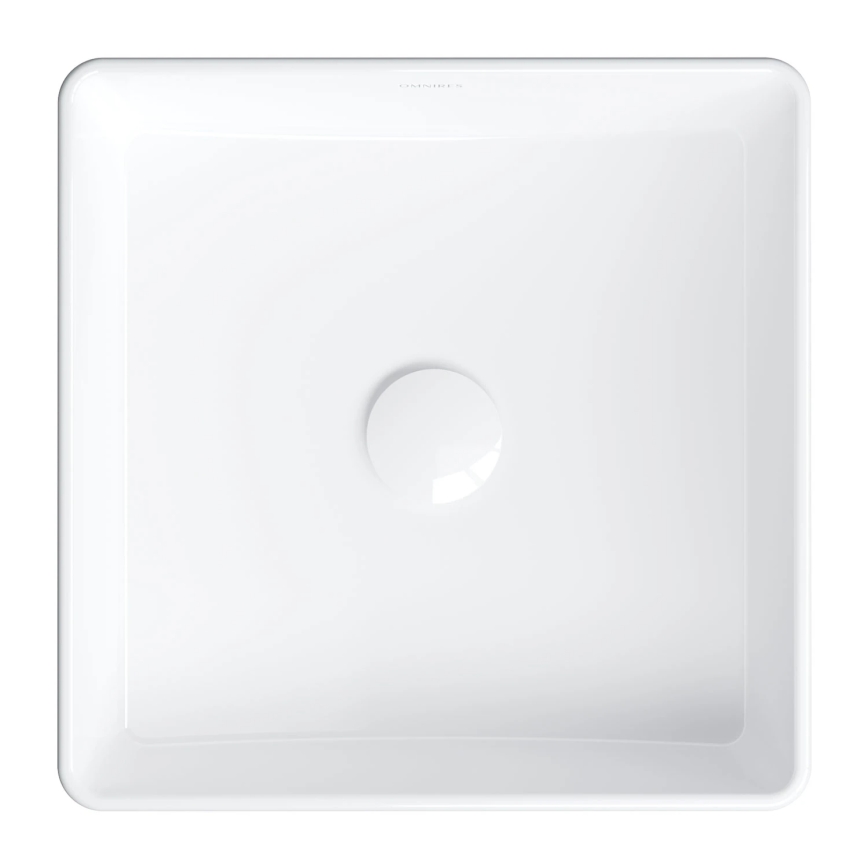 OMNIRES PASADENA360BP - Επιτραπέζιος νιπτήρας PASADENA 36x36 cm, κεραμικός, γυαλιστερό λευκό