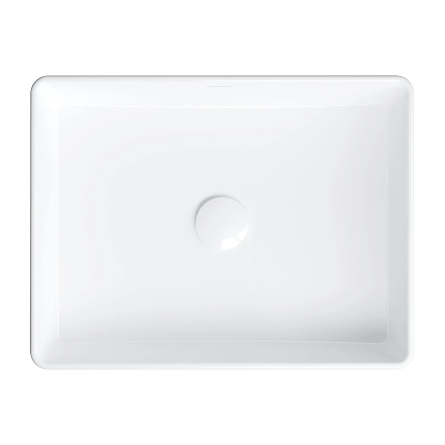 OMNIRES PASADENA470BP - Νιπτήρας επιτραπέζιος PASADENA 47x36 cm, κεραμικός σε γυαλιστερό λευκό