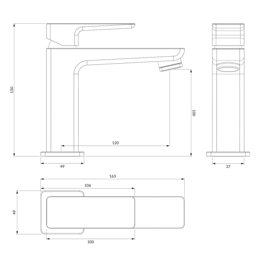 OMNIRES PM7410CR - Μπαταρία νιπτήρος PARMA 15 cm γυαλιστερό χρώμιο