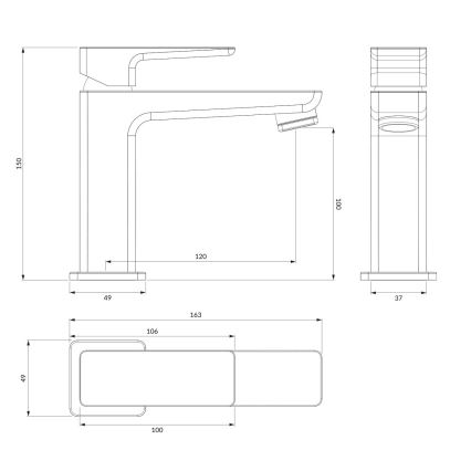 OMNIRES PM7410CRB - Μπαταρία νιπτήρα PARMA 15 εκ. γυαλιστερό χρώμιο/λευκό