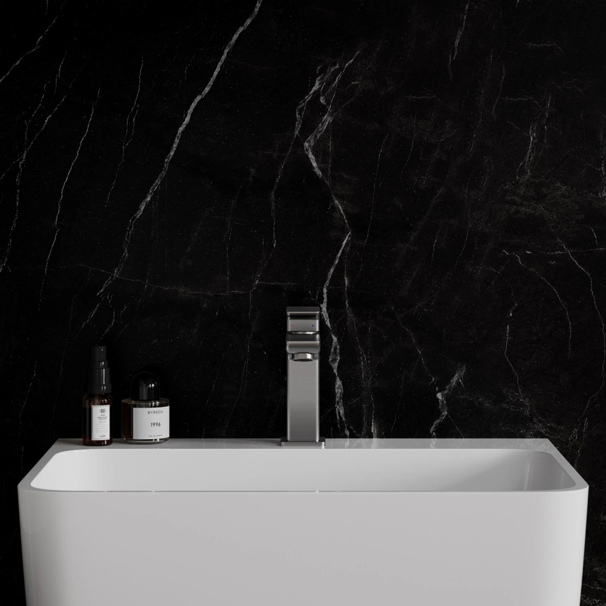 OMNIRES PM7410IN - Μπαταρία νιπτήρα PARMA 15 cm βουρτσισμένο νικέλιο