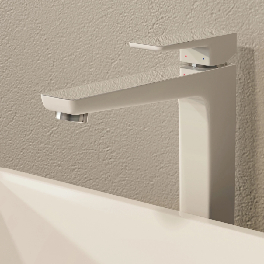 OMNIRES PM7412CRB - Μπαταρία νιπτήρος PARMA 27,3 cm γυαλιστερό χρώμιο/λευκό