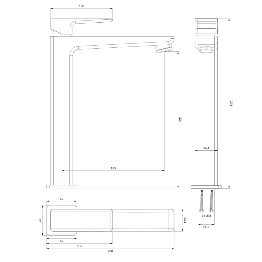 OMNIRES PM7412CRB - Μπαταρία νιπτήρος PARMA 27,3 cm γυαλιστερό χρώμιο/λευκό