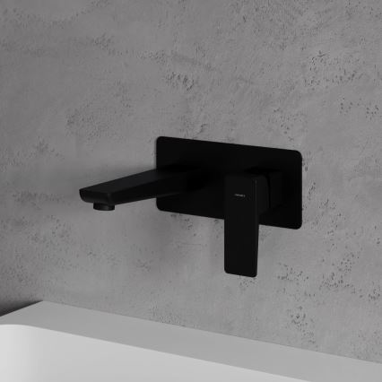 OMNIRES PM7415BL - Μπαταρία νιπτήρος εντοιχισμού PARMA ματ μαύρο