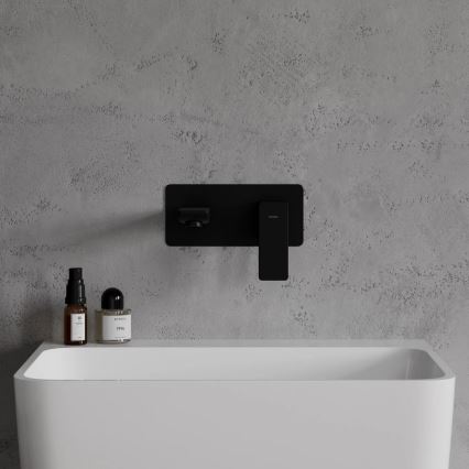 OMNIRES PM7415BL - Μπαταρία νιπτήρος εντοιχισμού PARMA ματ μαύρο