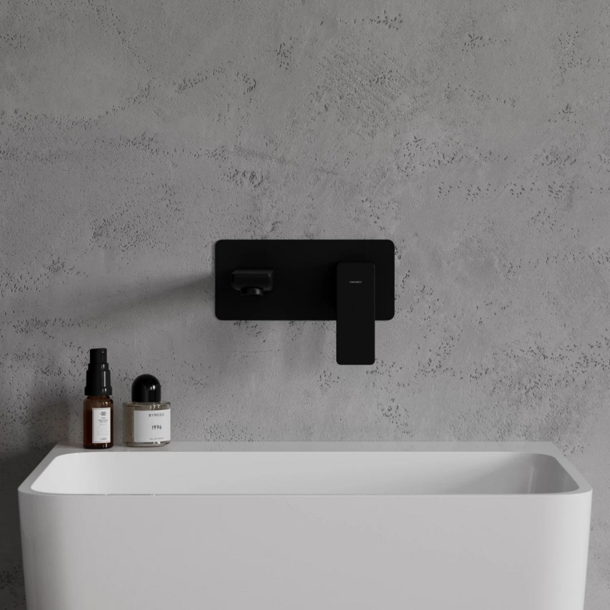 OMNIRES PM7415BL - Μπαταρία νιπτήρος εντοιχισμού PARMA ματ μαύρο