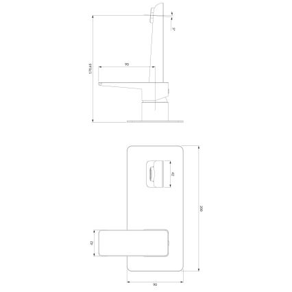 OMNIRES PM7415CR - Μπαταρία νιπτήρος εντοιχισμού PARMA γυαλιστερό χρώμιο
