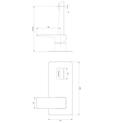 OMNIRES PM7415CRB - Μπαταρία νιπτήρα για εντοιχισμένη εγκατάσταση PARMA γυαλιστερό χρώμιο/λευκό