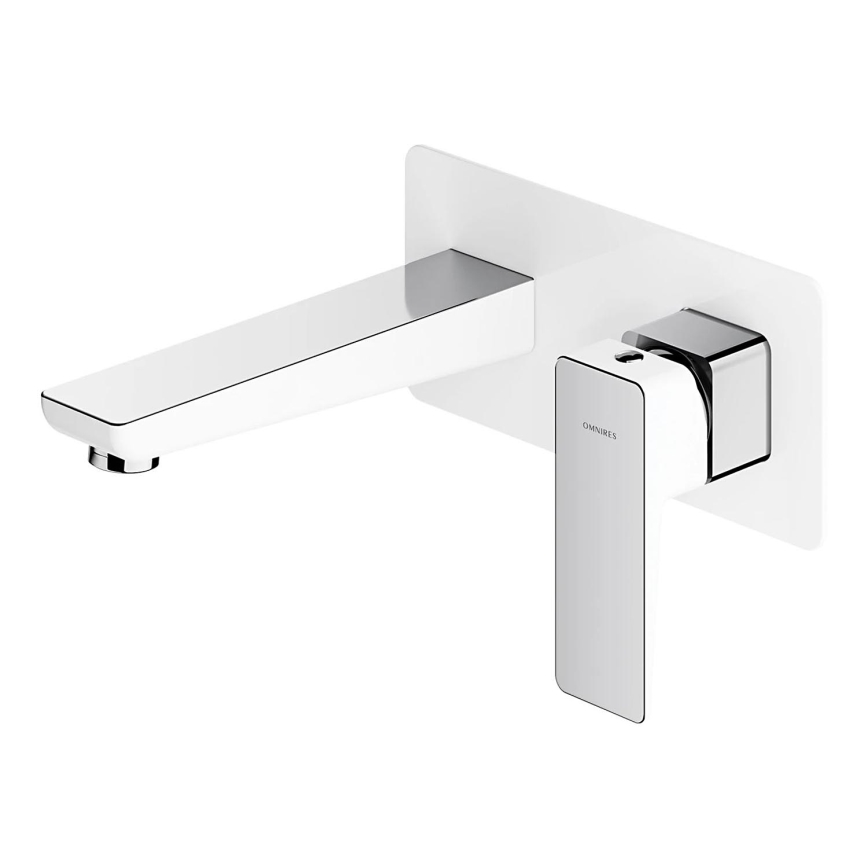 OMNIRES PM7415CRB - Μπαταρία νιπτήρος εντοιχισμού PARMA γυαλιστερό χρώμιο/λευκό
