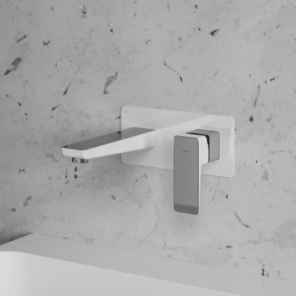 OMNIRES PM7415CRB - Μπαταρία νιπτήρος εντοιχισμού PARMA γυαλιστερό χρώμιο/λευκό