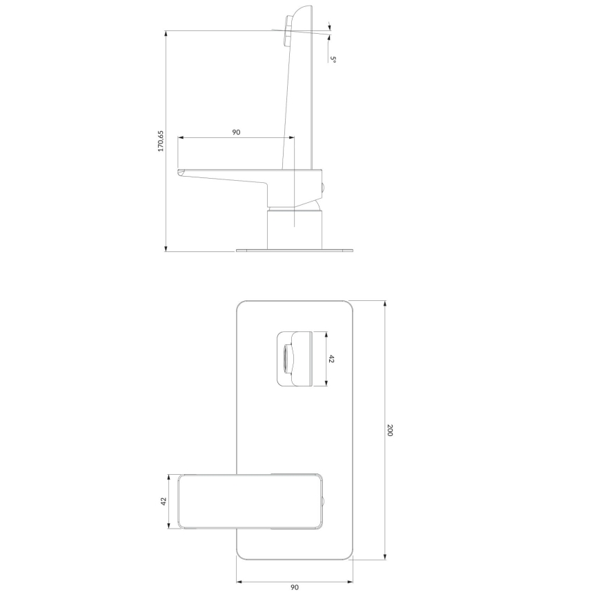OMNIRES PM7415CRB - Μπαταρία νιπτήρος εντοιχισμού PARMA γυαλιστερό χρώμιο/λευκό