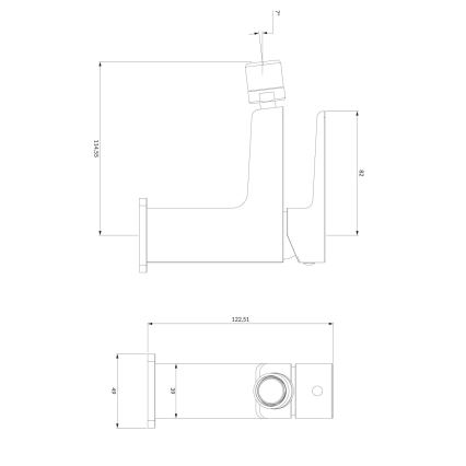 OMNIRES PM7420BL - Μπαταρία μπιντέ PARMA 12,25 cm ματ μαύρο