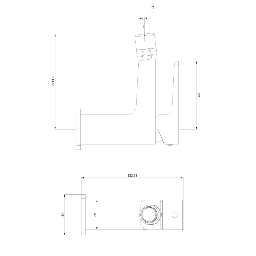 OMNIRES PM7420BL - Μπαταρία μπιντέ PARMA 12,25 cm ματ μαύρο