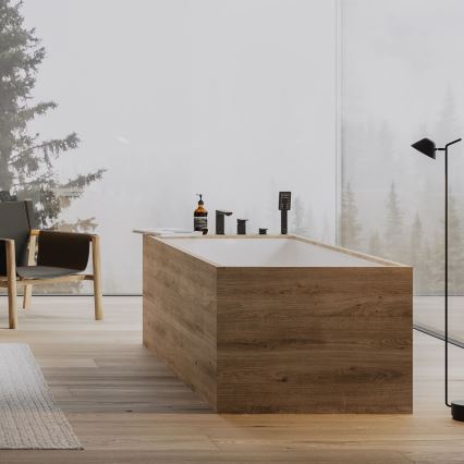 OMNIRES PM7432BL - Μπαταρία μπανιέρας πλήρες σετ PARMA ματ μαύρο