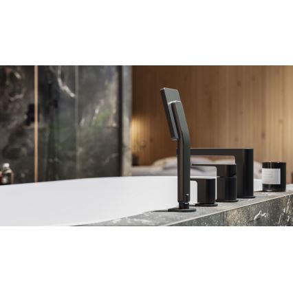 OMNIRES PM7432BL - Μπαταρία μπανιέρας πλήρες σετ PARMA ματ μαύρο