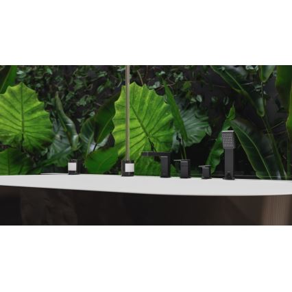 OMNIRES PM7432BL - Μπαταρία μπανιέρας πλήρες σετ PARMA ματ μαύρο