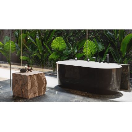 OMNIRES PM7432BL - Μπαταρία μπανιέρας πλήρες σετ PARMA ματ μαύρο