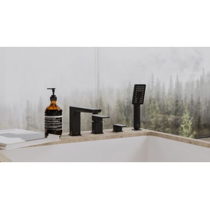 OMNIRES PM7432BL - Μπαταρία μπανιέρας πλήρες σετ PARMA ματ μαύρο