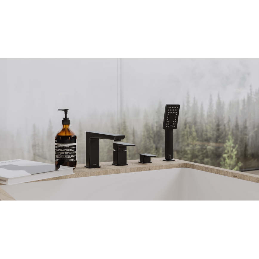 OMNIRES PM7432BL - Μπαταρία μπανιέρας πλήρες σετ PARMA ματ μαύρο