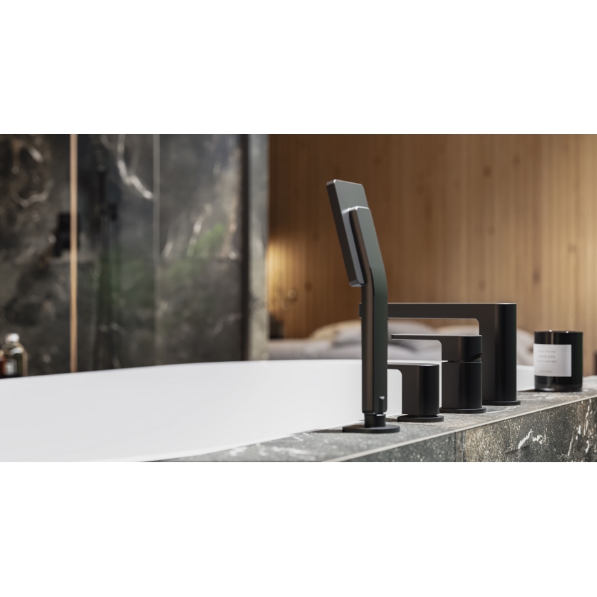 OMNIRES PM7432BL - Μπαταρία μπανιέρας πλήρες σετ PARMA ματ μαύρο