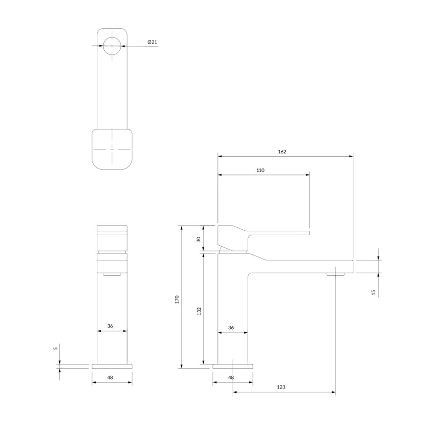 OMNIRES SL7710GR - Μπαταρία νιπτήρος SLIDE 17 cm brushed γραφίτης