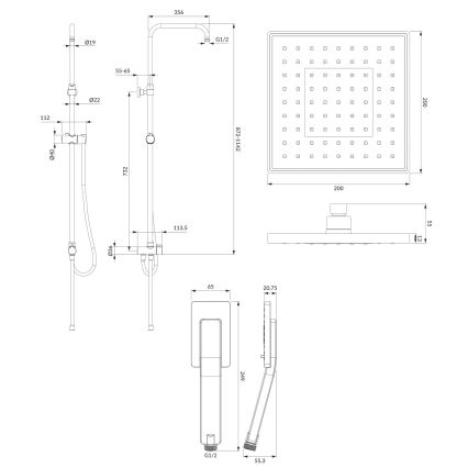 OMNIRES SYSJIMJIMCR - Σετ ντους JIMJIM σε γυαλιστερό χρώμιο