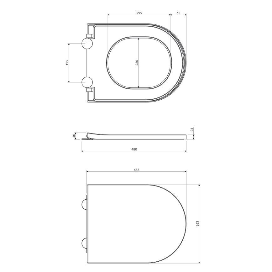 OMNIRES TAMPADEBP - Καπάκι λεκάνης SoftClose TAMPA duroplast/γυαλιστερό λευκό