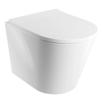 OMNIRES TAMPAMWBP - Επιτοίχια λεκάνη WC με κάθισμα SoftClose TAMPA, κεραμικό, γυαλιστερό λευκό