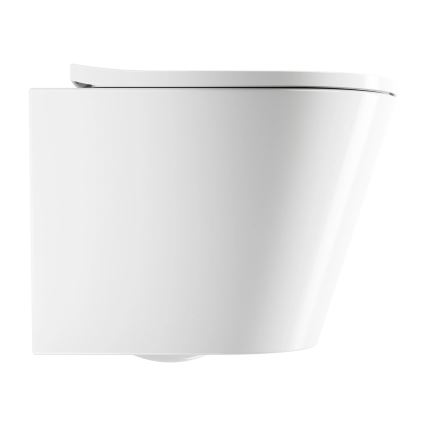 OMNIRES TAMPAMWBP - Επιτοίχια λεκάνη WC με κάθισμα SoftClose TAMPA, κεραμικό, γυαλιστερό λευκό