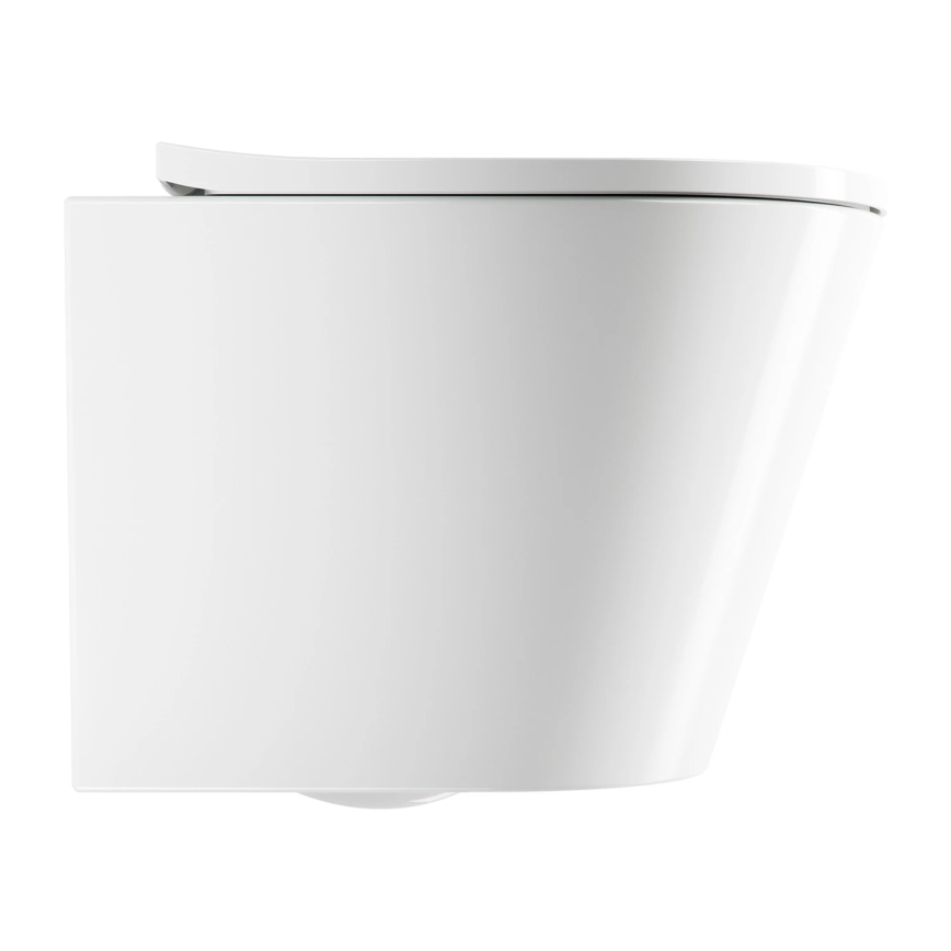 OMNIRES TAMPAMWBP - Επιτοίχια λεκάνη WC με κάθισμα SoftClose TAMPA, κεραμικό, γυαλιστερό λευκό